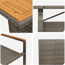 Laden Sie das Bild in den Galerie-Viewer, GFMGUEMV Gartenmöbel Set Grau Poly-Rattan 9-teilig