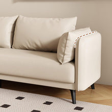 Laden Sie das Bild in den Galerie-Viewer, KIBONCY 3-Sitzer Ledersofa 80 cm Schwarz