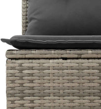 Laden Sie das Bild in den Galerie-Viewer, GFMGUEMV Gartenmöbel Set 14-Teilig Poly-Rattan Grau 110 Cm Tisch