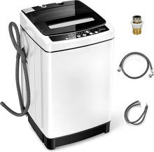 Laden Sie das Bild in den Galerie-Viewer, Giantex Vollautomatische Waschmaschine 2 In 1 Tragbar 5 Kg 8 Programme 10 Wasserstufen Weiß