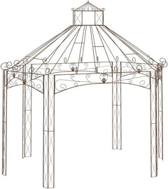 HFXHIJXQ Gartenpavillon Antik-Braun 400x258x378 cm Eisen