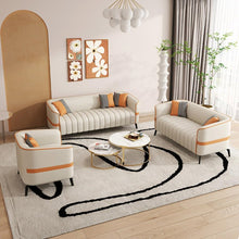 Laden Sie das Bild in den Galerie-Viewer, KIBONCY Kunstleder Akzent Sofa Mit Latex Polster 128 cm E