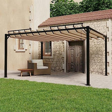 Laden Sie das Bild in den Galerie-Viewer, Kaloriko Pergola Mit Verstellbarem Lamellendach 3x4 M Creme
