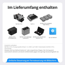 Laden Sie das Bild in den Galerie-Viewer, DJI Mini 5 Pro Fly More Combo Mit DJI RC 2 Und 1 Jahr Care C0-Zertifiziert 4K-Drohne Für Anfänger 1-Zoll CMOS Hinderniserkennung 225°-Gimbal-Rotation Grau