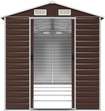 Laden Sie das Bild in den Galerie-Viewer, EDNRSOG Geräteschuppen 191x470x198 cm Braun Stahl