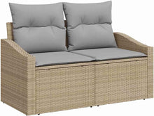 Laden Sie das Bild in den Galerie-Viewer, GFMGUEMV Gartensofa-Set 12-teilig Beige Poly-Rattan Stahl