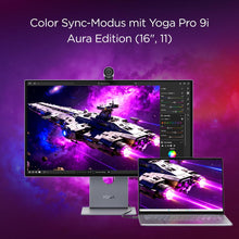 Laden Sie das Bild in den Galerie-Viewer, Lenovo Yoga Pro 27UD-10 26.5 Zoll QD-OLED 4K Monitor 120Hz 0.03ms HDMI 2.1 USB-C Schwarz