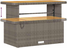 Laden Sie das Bild in den Galerie-Viewer, GFMGUEMV Gartenmöbel Set 14-Teilig Poly-Rattan Grau 110 Cm Tisch