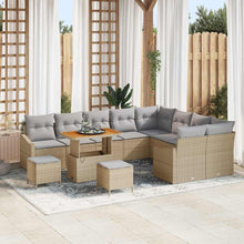 Laden Sie das Bild in den Galerie-Viewer, GFMGUEMV Gartensofa-Set 12-teilig Beige Poly-Rattan Stahl