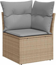 Laden Sie das Bild in den Galerie-Viewer, GFMGUEMV Gartensofa-Set 12-teilig Beige Poly-Rattan Stahl