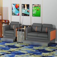 Laden Sie das Bild in den Galerie-Viewer, KIBONCY 3-Sitzer PU-Leder Billard Zuschauersofa Modulares Set Mehrfarbig