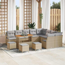 Laden Sie das Bild in den Galerie-Viewer, GFMGUEMV 13-Teiliges Gartensofa-Set Poly-Rattan Beige Hellgrau