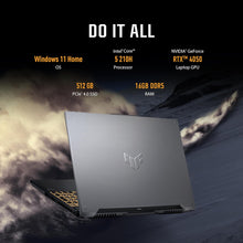 Laden Sie das Bild in den Galerie-Viewer, ASUS TUF Gaming F16 FX607VU-SS53 40.6 cm FHD+ 144Hz IPS-Level 16:10 Intel Core 5 210H RTX 4050 16 GB DDR5 512 GB SSD Win11 Mecha Gray