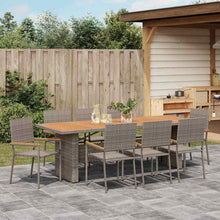 Laden Sie das Bild in den Galerie-Viewer, GFMGUEMV Gartenmöbel Set Grau Poly-Rattan 9-teilig