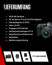 Laden Sie das Bild in den Galerie-Viewer, Canon EOS R8 + RF 24-50mm F4.5-6.3 IS STM Systemkamera 24,2 MP Schwarz