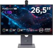 Laden Sie das Bild in den Galerie-Viewer, Lenovo Yoga Pro 27UD-10 26.5 Zoll QD-OLED 4K Monitor 120Hz 0.03ms HDMI 2.1 USB-C Schwarz