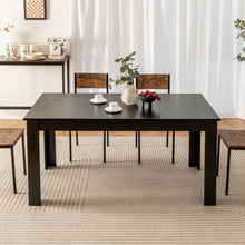 Laden Sie das Bild in den Galerie-Viewer, LDAILY Esstisch Aus Mokka-Holz 160x80x76,2cm Schwarz L-Förmige Beine