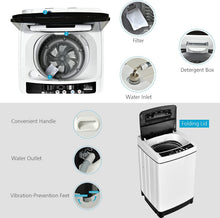 Laden Sie das Bild in den Galerie-Viewer, Giantex Vollautomatische Waschmaschine 2 In 1 Tragbar 5 Kg 8 Programme 10 Wasserstufen Weiß