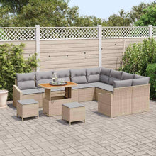 Laden Sie das Bild in den Galerie-Viewer, GFMGUEMV Gartensofa-Set 12-teilig Beige Poly-Rattan Stahl