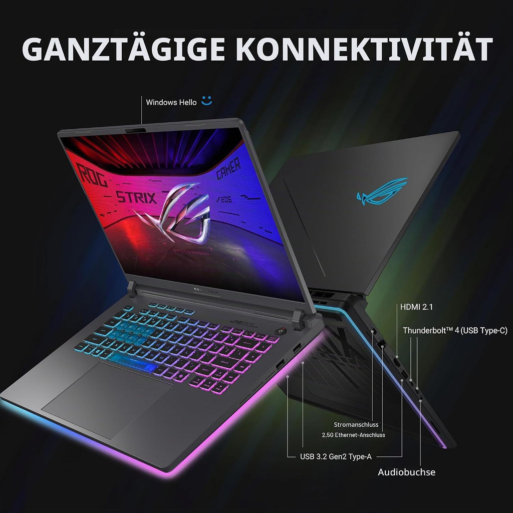 ASUS ROG Strix G16 2025 Gaming Laptop 16 Zoll FHD+ 165Hz Intel Core i7 14650HX RTX 5060 16GB DDR5 1TB SSD Wi-Fi 7 Windows 11