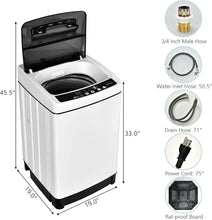 Laden Sie das Bild in den Galerie-Viewer, Giantex Vollautomatische Waschmaschine 2 In 1 Tragbar 5 Kg 8 Programme 10 Wasserstufen Weiß