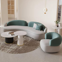 Laden Sie das Bild in den Galerie-Viewer, KIBONCY Gebogenes Luxus-Loungesofa 2m Set Leder