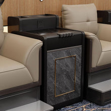 Laden Sie das Bild in den Galerie-Viewer, Generisch Billardzimmer Sofa Mit Metall-Fußstütze Massivholzrahmen Polsterstühlen Beistelltisch