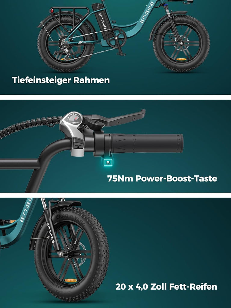 ENGWE L20 Boost E-Bike 48V 13Ah 250W 25km/h Schwarz