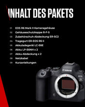 Laden Sie das Bild in den Galerie-Viewer, Canon EOS R6 Mark II Systemkamera 24,2 MP Vollformat Schwarz