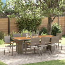 Laden Sie das Bild in den Galerie-Viewer, GFMGUEMV Gartenmöbel Set Grau Poly-Rattan 9-teilig