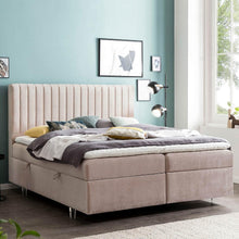 Laden Sie das Bild in den Galerie-Viewer, Bettco Boxspringbett Paris Samt 160X200 Ohne Topper Rosa