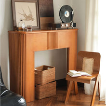 Laden Sie das Bild in den Galerie-Viewer, Dekorativer Elektrischer Kaminofen Kaminsims 129x34x110cm Massivholz Vintage