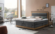 Laden Sie das Bild in den Galerie-Viewer, Belanoti MODELA Boxspringbett 160x200 Elektrisch Verstellbar 7-Zonen Taschenfederkern Matratze Inkl Visco Topper Motor Anthrazit H2/H3