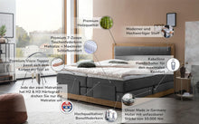 Laden Sie das Bild in den Galerie-Viewer, Belanoti MODELA Boxspringbett 160x200 Elektrisch Verstellbar 7-Zonen Taschenfederkern Matratze Inkl Visco Topper Motor Anthrazit H2/H3