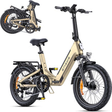 Laden Sie das Bild in den Galerie-Viewer, ENGWE L20 3.0 Boost E-Bike 48V 13,5Ah Akku 135km Drehmomentsensor Hydraulische Bremsen 20x3,0 Reifen Champagner-Gold