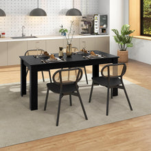 Laden Sie das Bild in den Galerie-Viewer, LDAILY Esstisch Aus Mokka-Holz 160x80x76,2cm Schwarz L-Förmige Beine