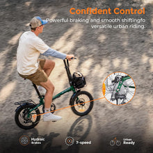 Laden Sie das Bild in den Galerie-Viewer, ENGWE Zip Faltbares E-Bike 16,9 kg 120 km Reichweite 36V 10Ah Akku 250W Motor Grün