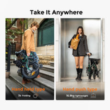 Laden Sie das Bild in den Galerie-Viewer, ENGWE Zip Faltbares E-Bike 16,9 kg 120 km Reichweite 36V 10Ah Akku 250W Motor Grün