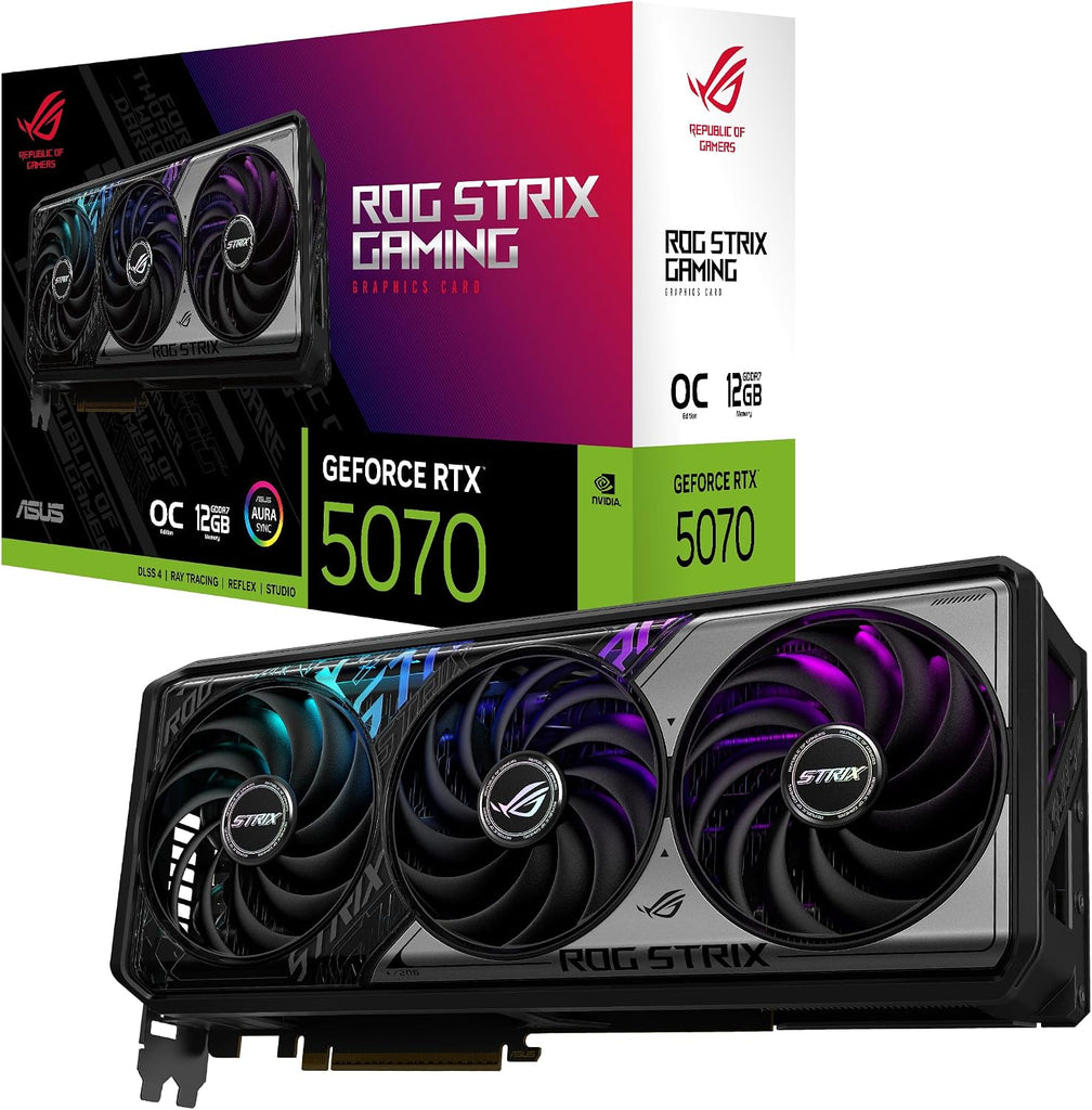 ASUS ROG Strix GeForce RTX 5070 OC Edition 12 GB GDDR7 Gaming Grafikkarte Schwarz