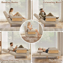 Laden Sie das Bild in den Galerie-Viewer, JASIWAY Umwandelbarer Stuhl 3-in-1-Futon-Sofa Bett Beige 80 cm