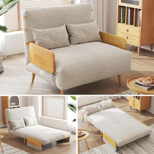 Laden Sie das Bild in den Galerie-Viewer, JASIWAY Umwandelbarer Stuhl 3-in-1-Futon-Sofa Bett Beige 80 cm