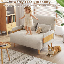 Laden Sie das Bild in den Galerie-Viewer, JASIWAY Umwandelbarer Stuhl 3-in-1-Futon-Sofa Bett Beige 80 cm