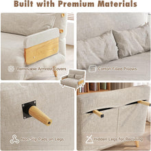 Laden Sie das Bild in den Galerie-Viewer, JASIWAY Umwandelbarer Stuhl 3-in-1-Futon-Sofa Bett Beige 80 cm