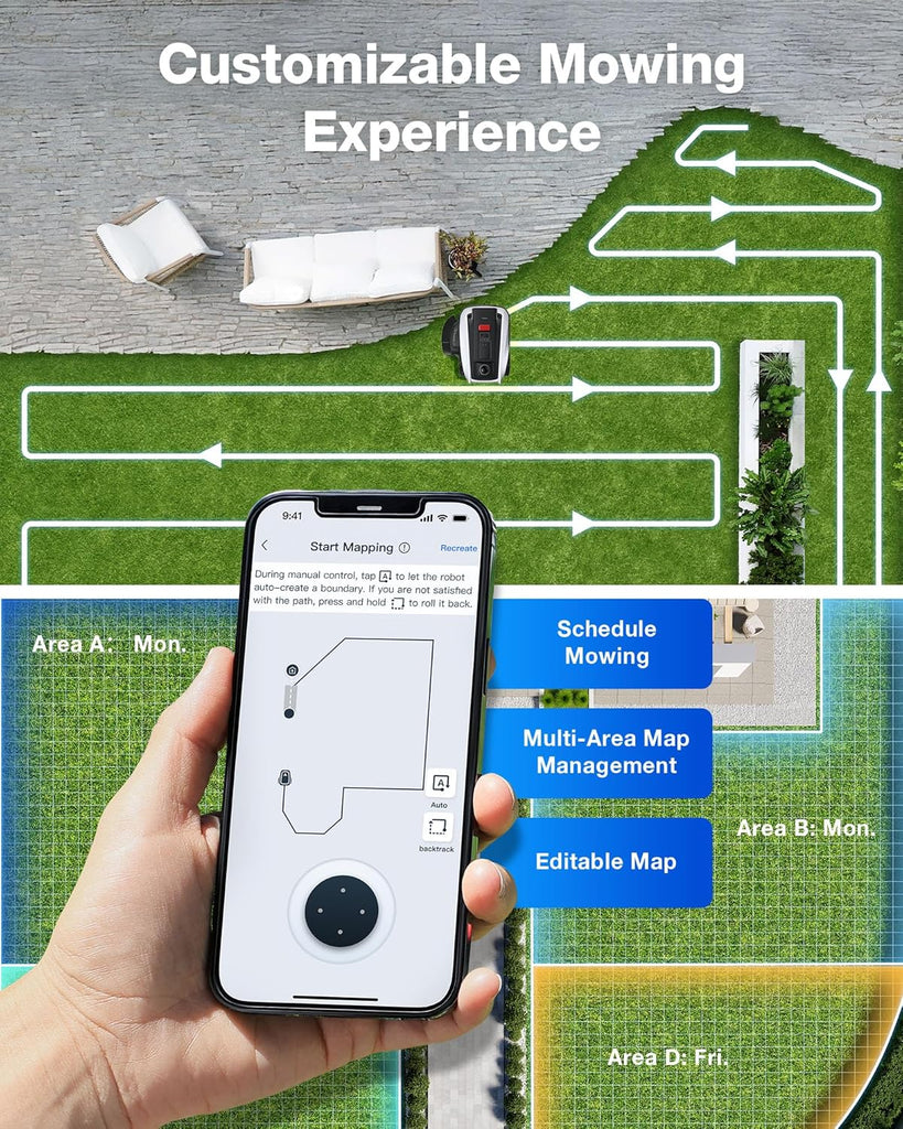 Ecovacs Goat O1000 Lidar Pro Mähroboter Mit Truedge Trimmer Für 1/4 Acre