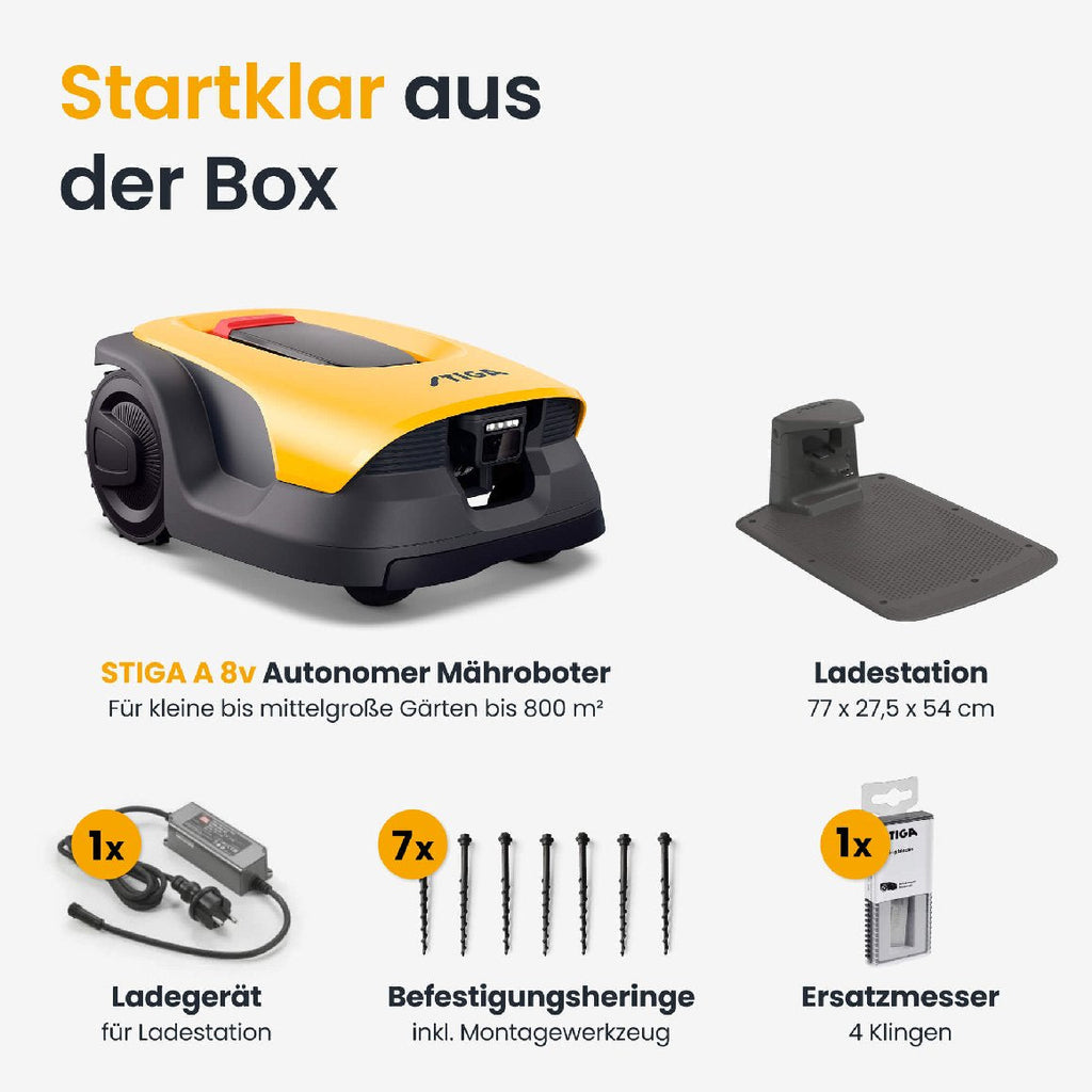Stiga kabelloser Mähroboter A 8v - mit kostenloser Abdeckung